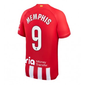 Atletico Madrid Memphis Depay #9 Replica Home Stadium Shirt 2023-24 Short Sleeve